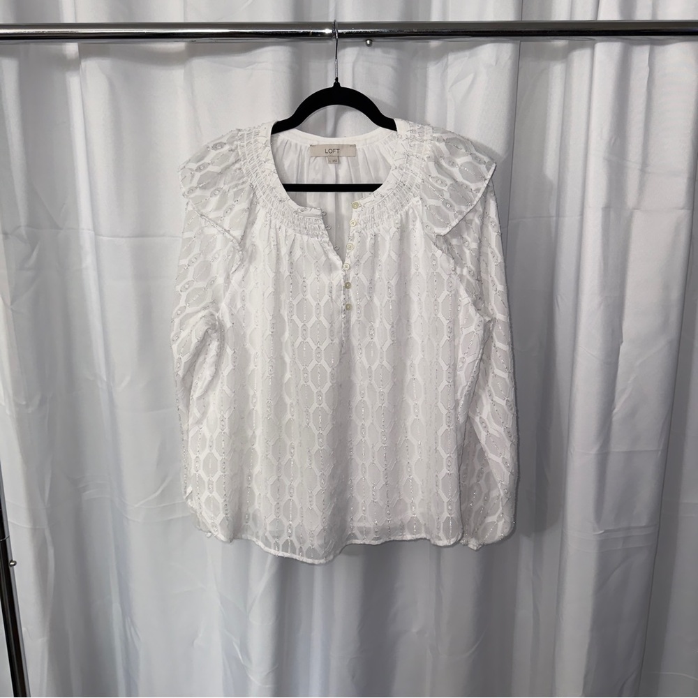 LOFT White Lace Blouse #215
